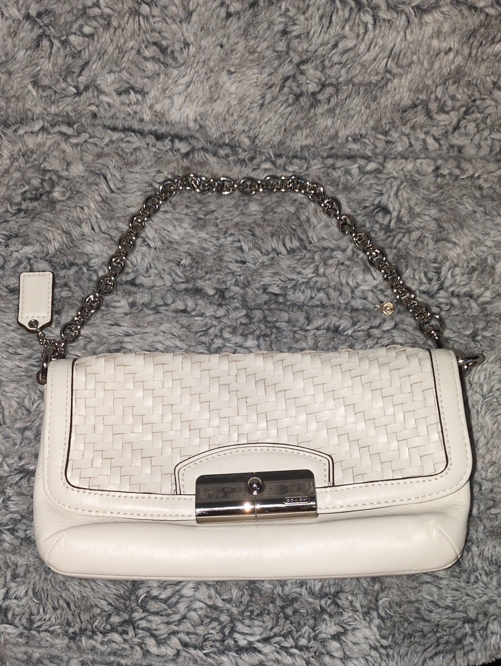 Vintage Coach Kristin Woven Leather Wristlet